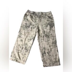 Liz Claiborne ' Beige and Gray Tropical Print Casual Pants Size 10